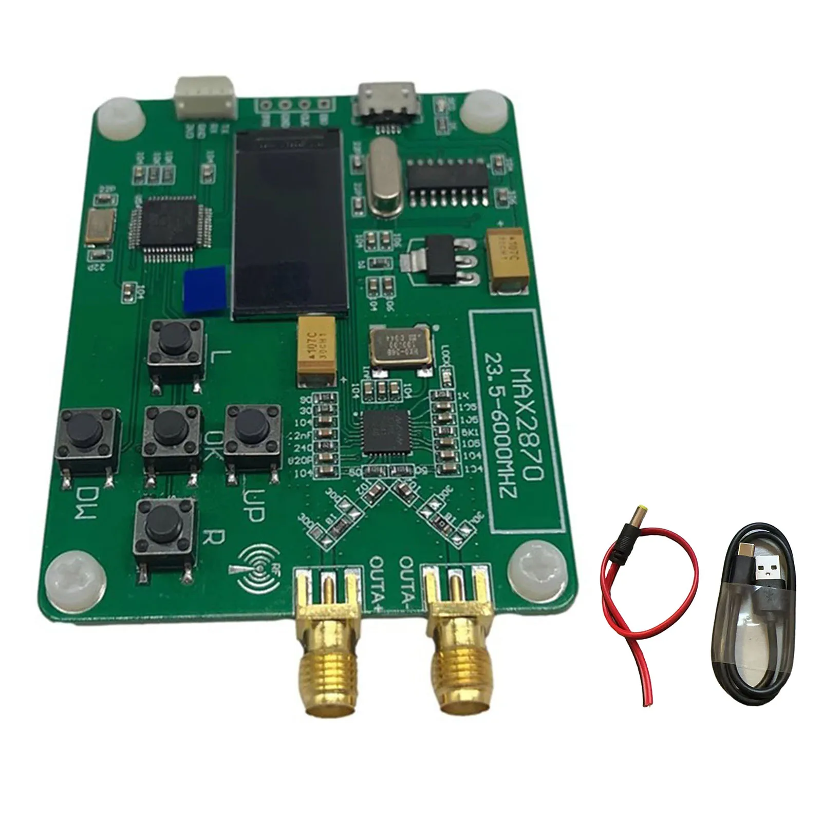 23 5 6000Mhz RF Signal Source MAX2870 Chip Color OLED Control Display Achieve Precise Frequency Output for Your Needs
23 5 6000Mhz RF Signal Source MAX2870 Chip Color OLED Control Display Achieve Precise Frequency Output for Your Needs