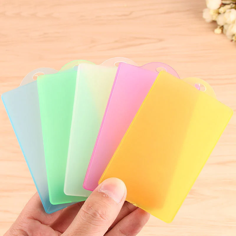 5pcs Frosted PVC Clear Hard Plastic Card Cover Business Working Bus ID Credit Card Holder Student Solid Protective Card Sleeve
5pcs Frosted PVC Clear Hard Plastic Card Cover Business Working Bus ID Credit Card Holder Student Solid Protective Card Sleeve
