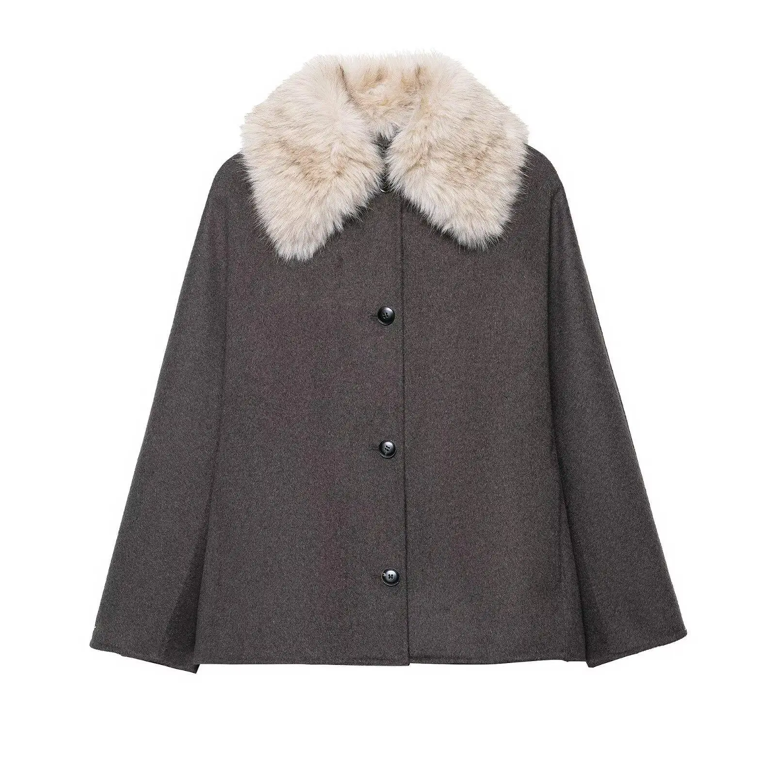 Women Fur Collar Jacket 2025 New Autumn Winter Fashion Long Sleeve Button Coat Female High Street Outerwear New Jackets
Women Fur Collar Jacket 2025 New Autumn Winter Fashion Long Sleeve Button Coat Female High Street Outerwear New Jackets 