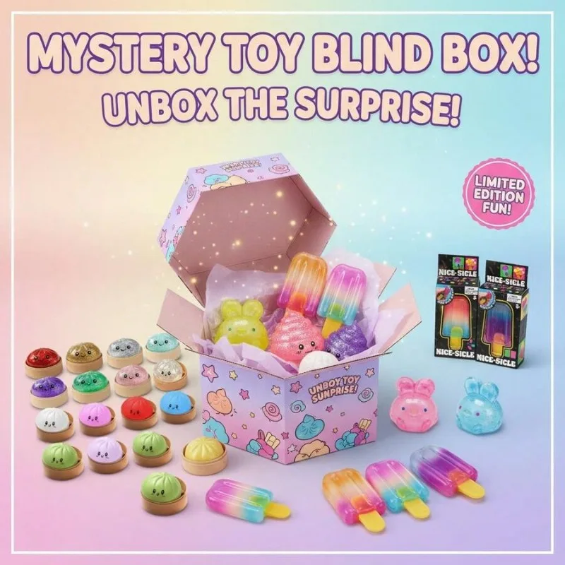 Funny Cute Squishy Mystery Box, Random Single Toy, Meet Unique Surprise, Soft Stress Relief Gift
Funny Cute Squishy Mystery Box, Random Single Toy, Meet Unique Surprise, Soft Stress Relief Gift