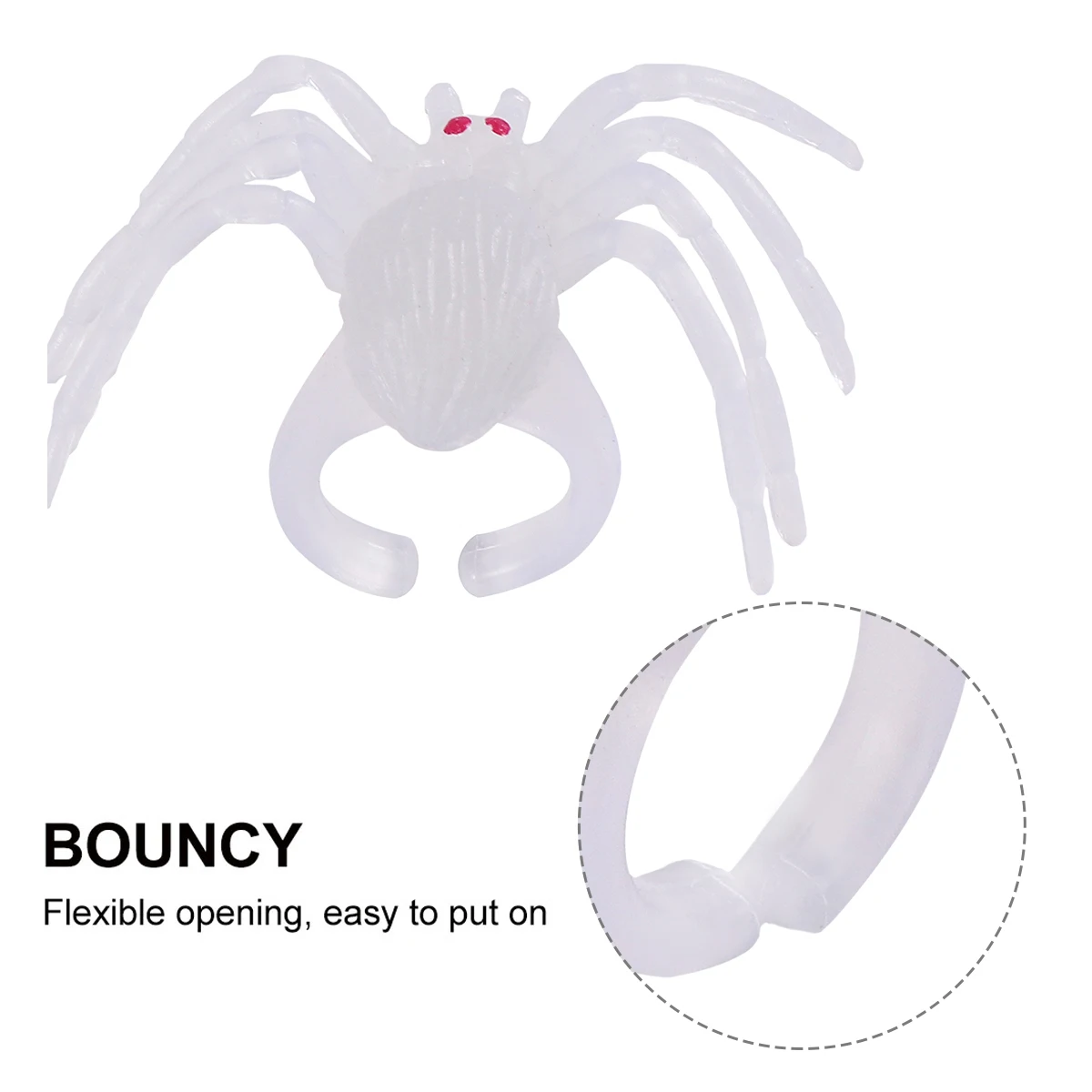 20 PCS DIY Party Plaything Luminous Spider Ring The Halloween Decorations Make Rings White Plastic
20 PCS DIY Party Plaything Luminous Spider Ring The Halloween Decorations Make Rings White Plastic