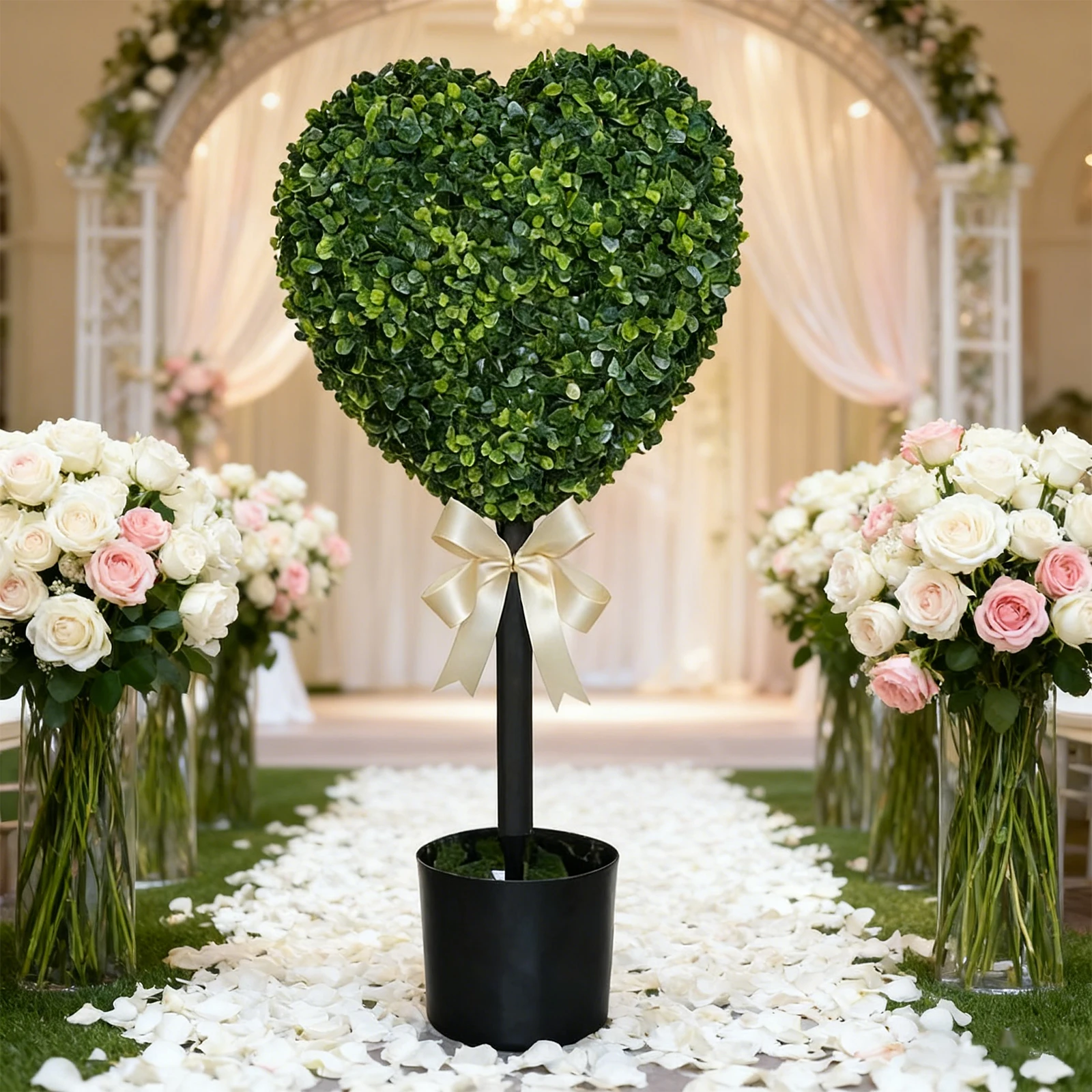 Heart Topiary Outdoor with Pot and Bow Tie Faux Artificial Boxwood Hearts Topiary Ball Tree 29.5in for Valentines Home Decor
Heart Topiary Outdoor with Pot and Bow Tie Faux Artificial Boxwood Hearts Topiary Ball Tree 29.5in for Valentines Home Decor