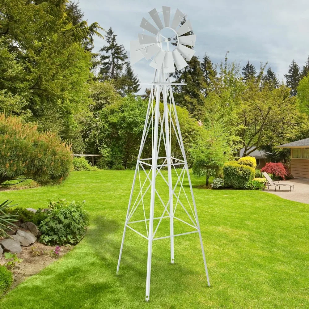 8FT Windmill for Yard Garden Decoration with Weather Vanes,Heavy Duty Outdoor Wind Mills, Large Metal Outdoor Windmill,Weather R
8FT Windmill for Yard Garden Decoration with Weather Vanes,Heavy Duty Outdoor Wind Mills, Large Metal Outdoor Windmill,Weather R