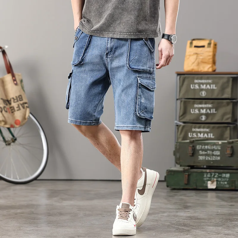 Men's multi-pocket cargo denim shorts Men's summer micro-elastic cargo shorts men's large size denim shorts
Men's multi-pocket cargo denim shorts Men's summer micro-elastic cargo shorts men's large size denim shorts