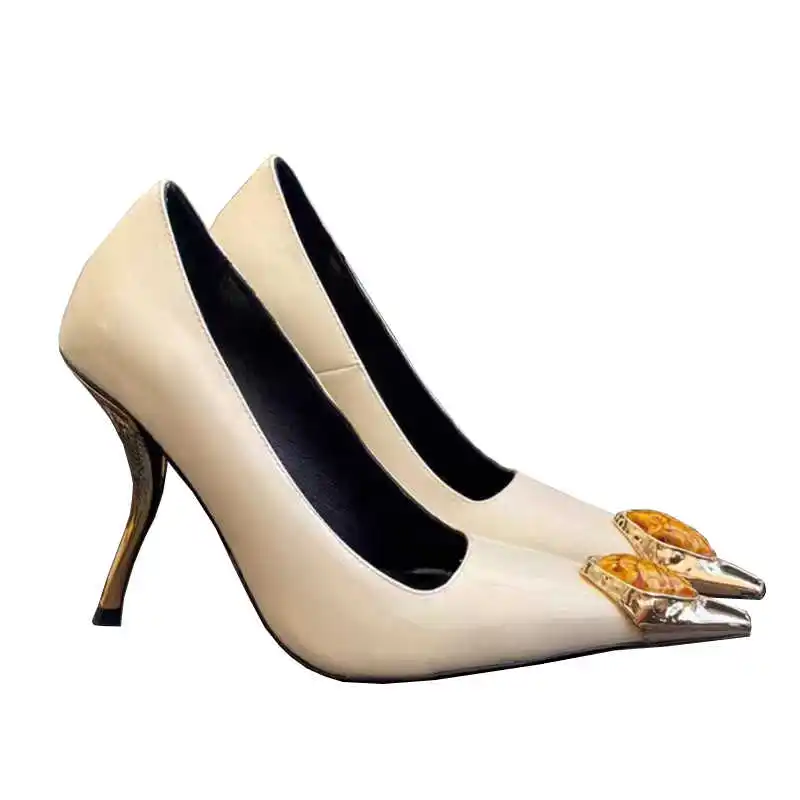 New European and American metal pointed gemstone high heels slim heels sexy women's banquets shoes women Zapatos mujer
New European and American metal pointed gemstone high heels slim heels sexy women's banquets shoes women Zapatos mujer