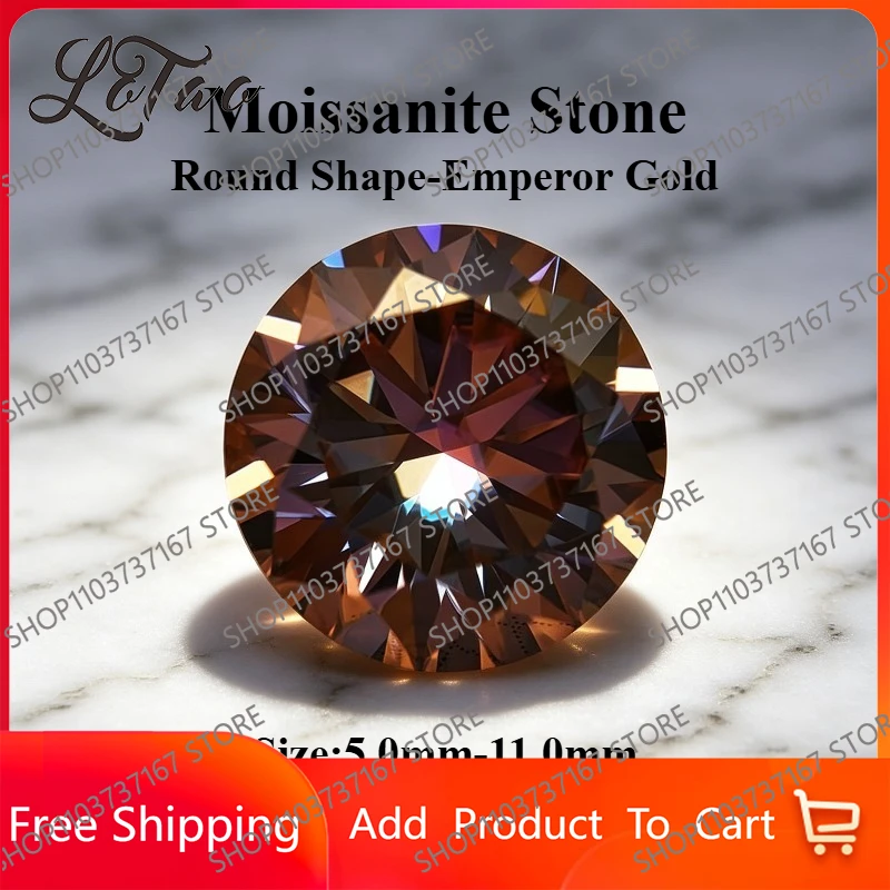 Moissanite Stone Round Shape Emperor Gold Color Synthetic Gemstone for DIY Jewelry Making Pass Diamond Tester with Certificate
Moissanite Stone Round Shape Emperor Gold Color Synthetic Gemstone for DIY Jewelry Making Pass Diamond Tester with Certificate