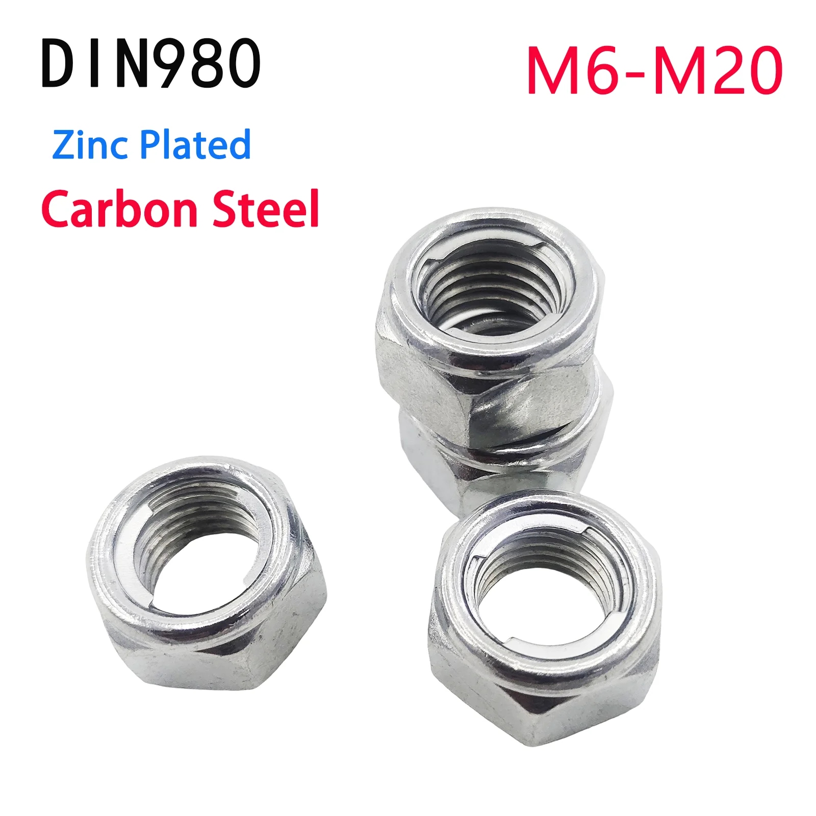 M6 M8 M10 M12 M14 M16 M20 Zinc Plated Prevailing Torque Type All Metal Insert Hexagon Lock Nut Hex Self Locking Locknut DIN980
M6 M8 M10 M12 M14 M16 M20 Zinc Plated Prevailing Torque Type All Metal Insert Hexagon Lock Nut Hex Self Locking Locknut DIN980
