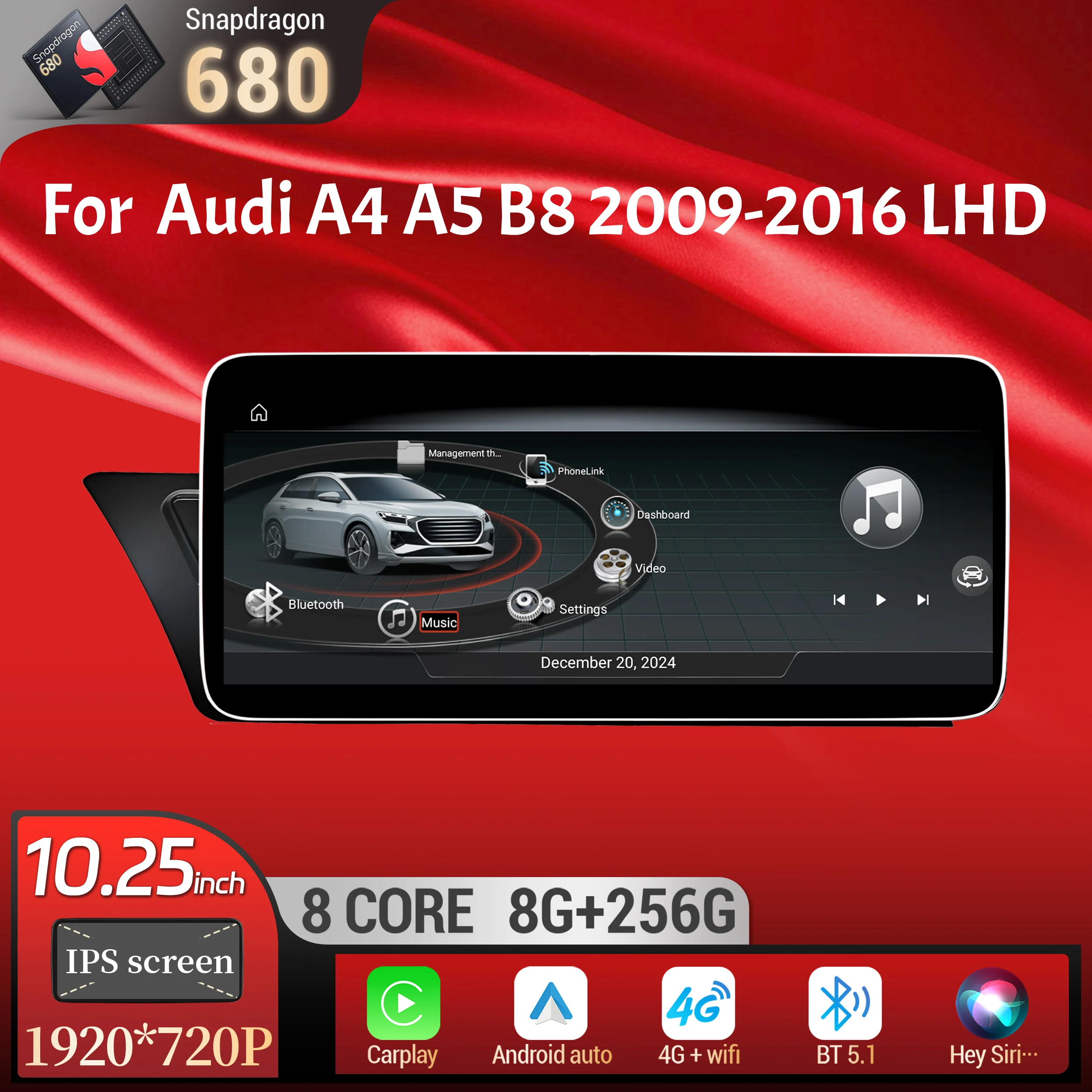 10.25 inch Left Hand Drive Android 14 For Audi A4 A5 B8 2009-2016 Car Radio Wireless BT Carplay Qualcomm Snapdragon 680 Screen
10.25 inch Left Hand Drive Android 14 For Audi A4 A5 B8 2009-2016 Car Radio Wireless BT Carplay Qualcomm Snapdragon 680 Screen