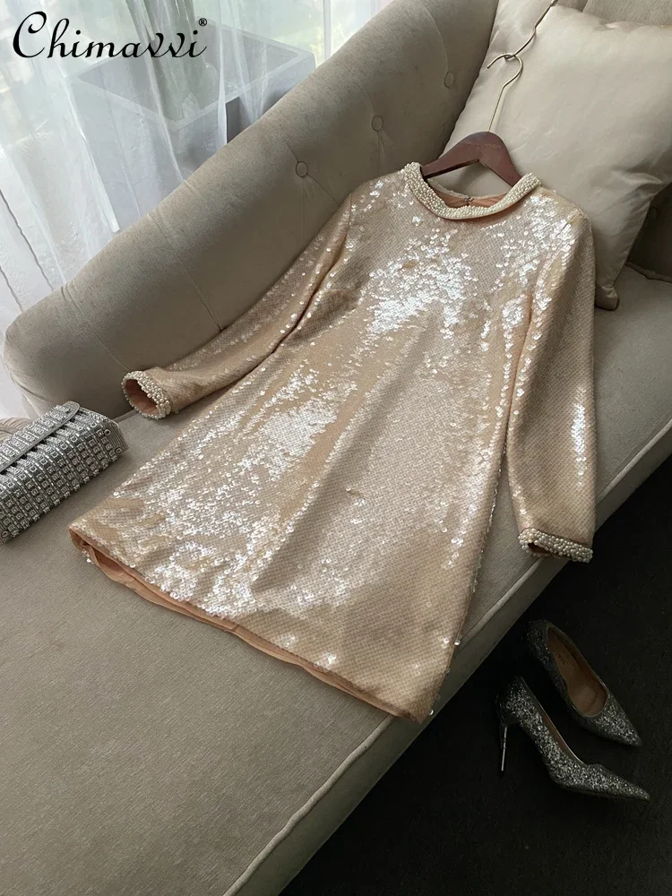 Light Luxury High-end Celebrity Elegant Sequins Long-sleeved Dress Autumn and Winter New Fashion Slim Short Party Dresses Women
Light Luxury High-end Celebrity Elegant Sequins Long-sleeved Dress Autumn and Winter New Fashion Slim Short Party Dresses Women