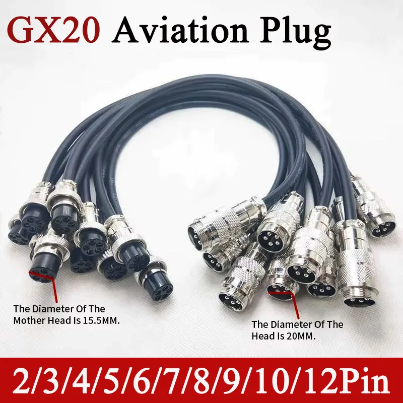 2Pin GX20 Aviation Plug with Wire 3 4 5 6 7 8 9 10 12 Pin Male to Female Docking Extension Line M20 Revolving Female Power Cord
2Pin GX20 Aviation Plug with Wire 3 4 5 6 7 8 9 10 12 Pin Male to Female Docking Extension Line M20 Revolving Female Power Cord
