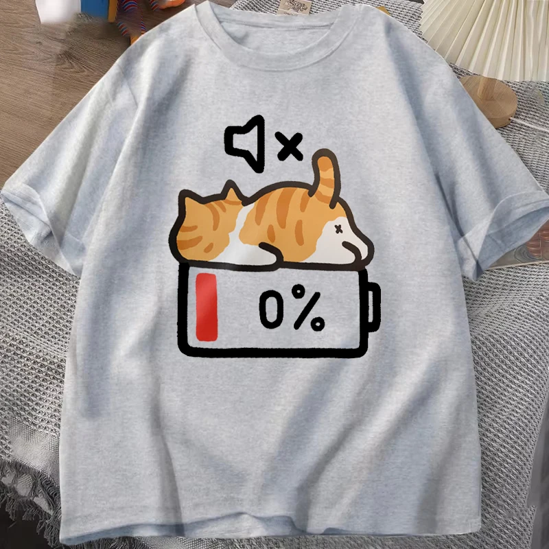 New Retro Style Cat Printing Loose Short-sleeved T-shirt Woman Men Summer Round Neck Top
New Retro Style Cat Printing Loose Short-sleeved T-shirt Woman Men Summer Round Neck Top