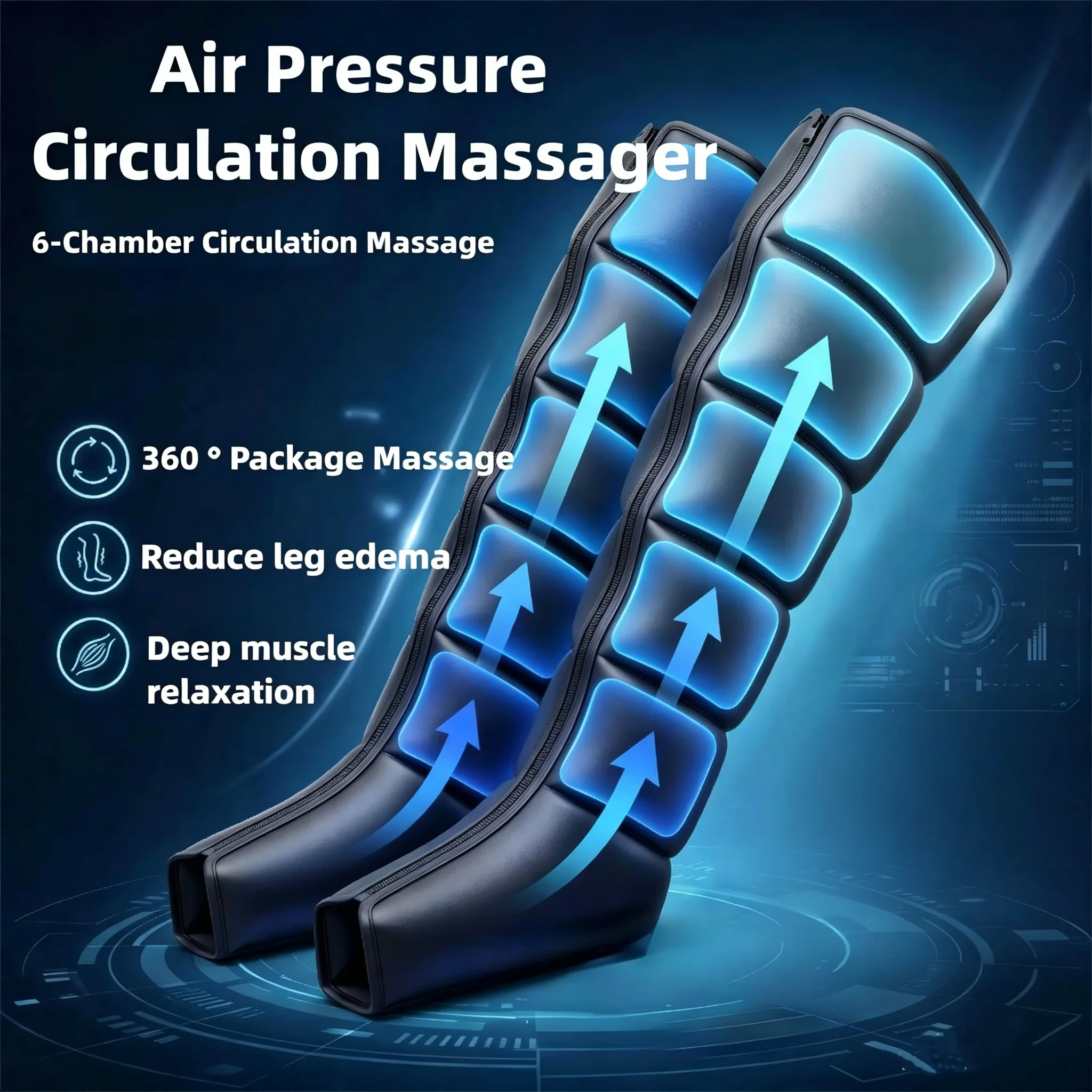 Six-Chamber Air Compression Leg Massager 360° Full Wrap Kneading Squeezing Post-Workout Relaxation Stress Relief
Six-Chamber Air Compression Leg Massager 360° Full Wrap Kneading Squeezing Post-Workout Relaxation Stress Relief