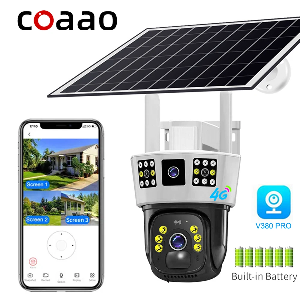 8MP Outdoor Solar 4G Camera Waterproof Surveillance Three Screens Night Vision 8000mAh Battery Security Protection CCTV V380
8MP Outdoor Solar 4G Camera Waterproof Surveillance Three Screens Night Vision 8000mAh Battery Security Protection CCTV V380