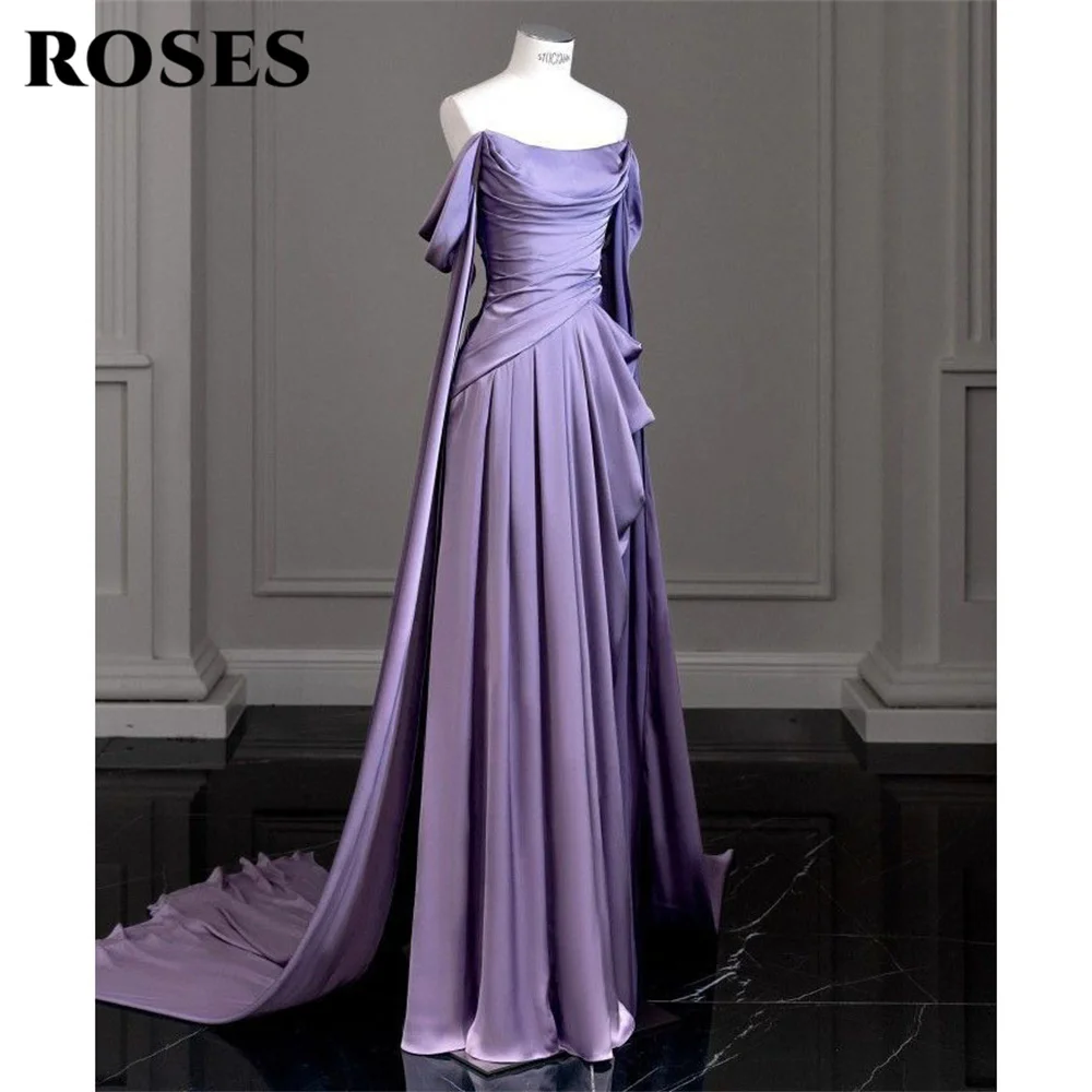 ROSES Purple Soft Stain Charming Prom Dress Gown Mermaid Formal Gown Off the Shoulder Evening Gown vestidos de noche Customized
ROSES Purple Soft Stain Charming Prom Dress Gown Mermaid Formal Gown Off the Shoulder Evening Gown vestidos de noche Customized