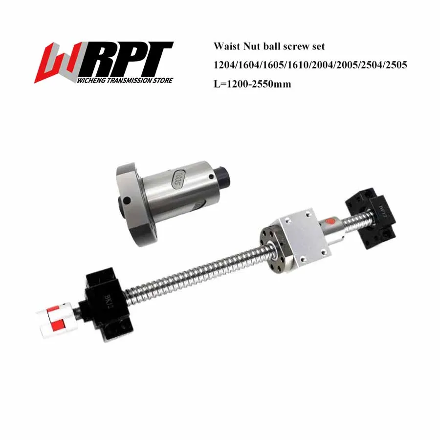 Ballscrew Set SFU1204 SFU1604 SFU1605 SFU1610 SFU2004 SFU2005 SFU2504 SFU2505 1200-2550mm With Ballnut+BK/BF+Coupling+Nut Seat
Ballscrew Set SFU1204 SFU1604 SFU1605 SFU1610 SFU2004 SFU2005 SFU2504 SFU2505 1200-2550mm With Ballnut+BK/BF+Coupling+Nut Seat