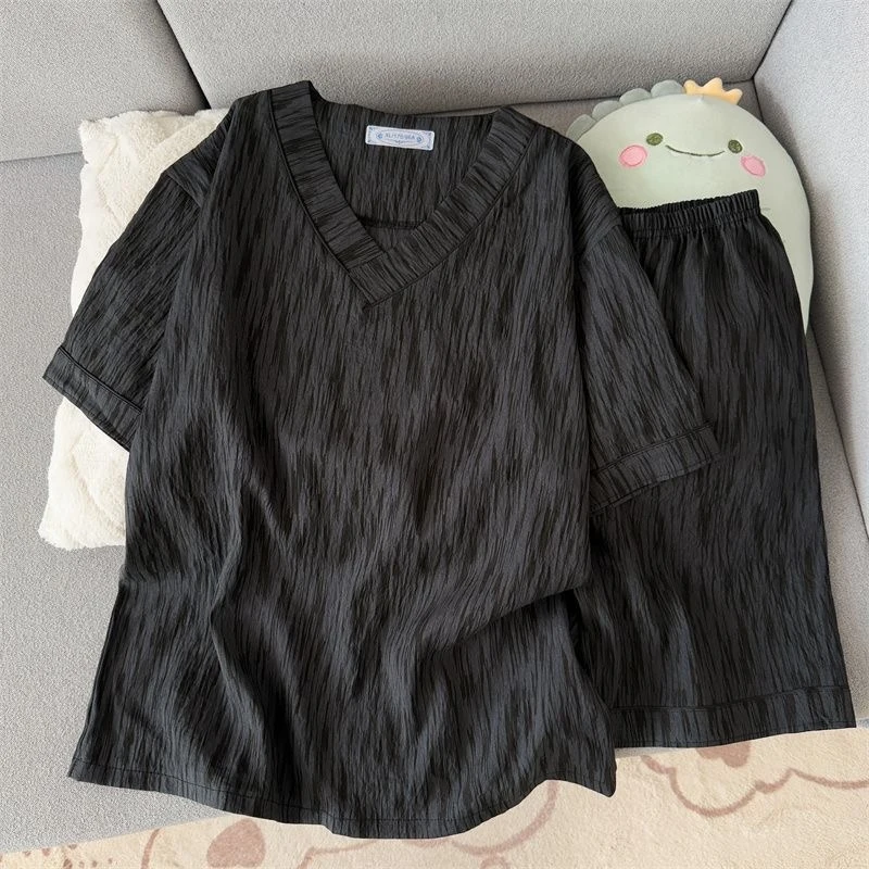 Men's Short Sleeve Short Pants Sleepwear V-Neck Spring Summer New Casual Comfortable Two-Piece Set for Home Wear Outdoor
Men's Short Sleeve Short Pants Sleepwear V-Neck Spring Summer New Casual Comfortable Two-Piece Set for Home Wear Outdoor