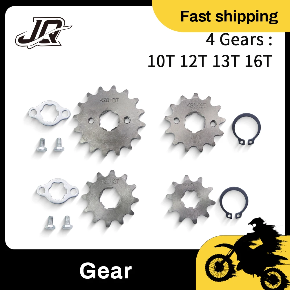 Motorcycle 420 Front Chain Sprocket 10T 12T 13T 16T With Lock Plate Bolts For 110cc 125cc 150cc Pit Dirt Bike ATV Quad
Motorcycle 420 Front Chain Sprocket 10T 12T 13T 16T With Lock Plate Bolts For 110cc 125cc 150cc Pit Dirt Bike ATV Quad