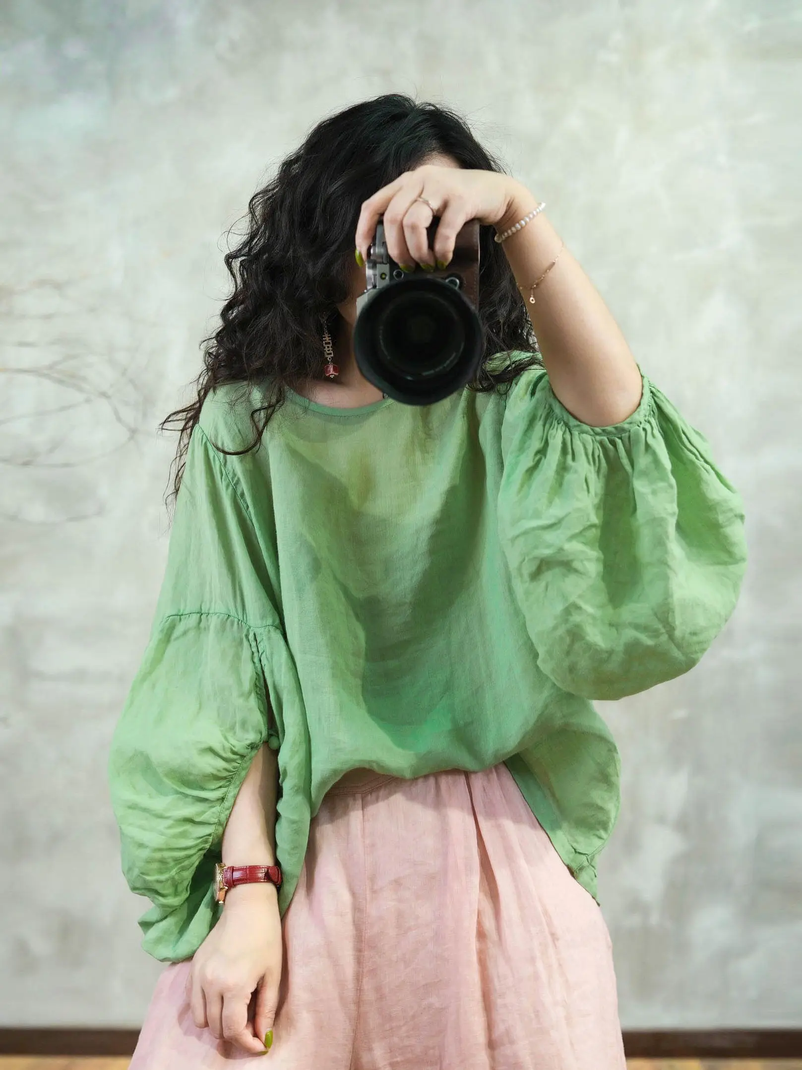 Sli round Ne Lantern Sve irt Linen Material Slimming Versatile Sun Protection Spring Summer New Arrival Women's T-...
Sli round Ne Lantern Sve irt Linen Material Slimming Versatile Sun Protection Spring Summer New Arrival Women's T-...