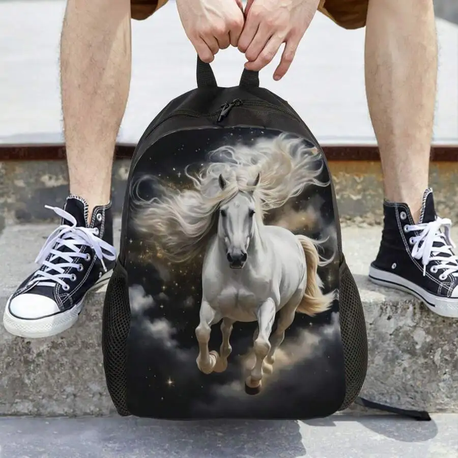 White Horse Print Laptop Backpack Lightweight Adjustable Straps For Daily Commute Travel
White Horse Print Laptop Backpack Lightweight Adjustable Straps For Daily Commute Travel
