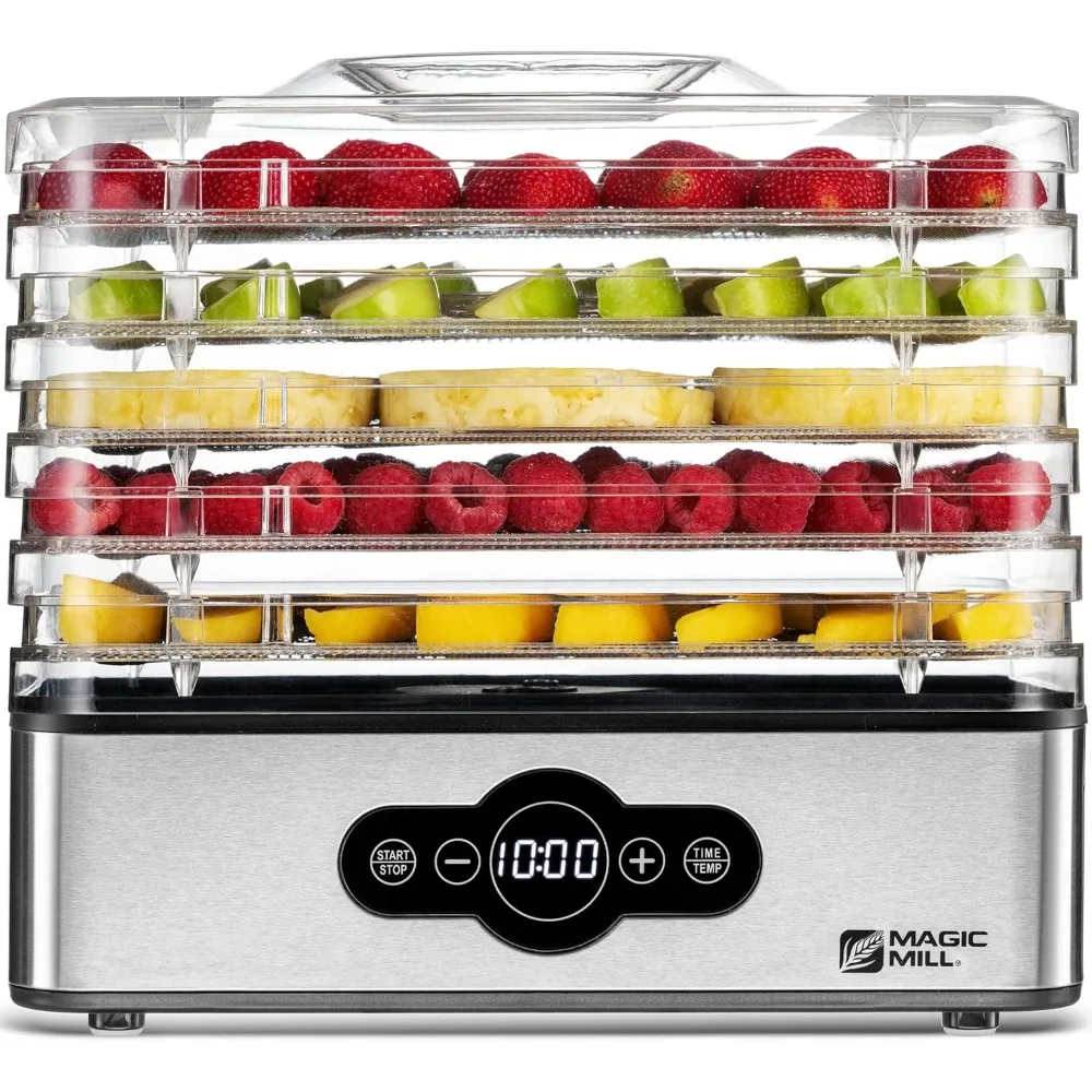 Food Dehydrator Machine | 5 Stackable Stainless Steel Trays Jerky Dryer with Digital Adjustable Timer & Temperature Control
Food Dehydrator Machine | 5 Stackable Stainless Steel Trays Jerky Dryer with Digital Adjustable Timer & Temperature Control