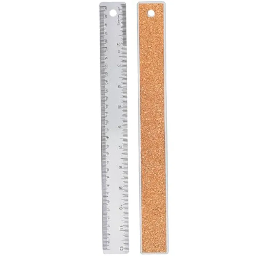 12 Inch Stainless Steel Ruler with Cork Backing for School Office Drafting: Non-Slip Straight Edge Ruler in Silver Dual-Scale i
12 Inch Stainless Steel Ruler with Cork Backing for School Office Drafting: Non-Slip Straight Edge Ruler in Silver Dual-Scale i