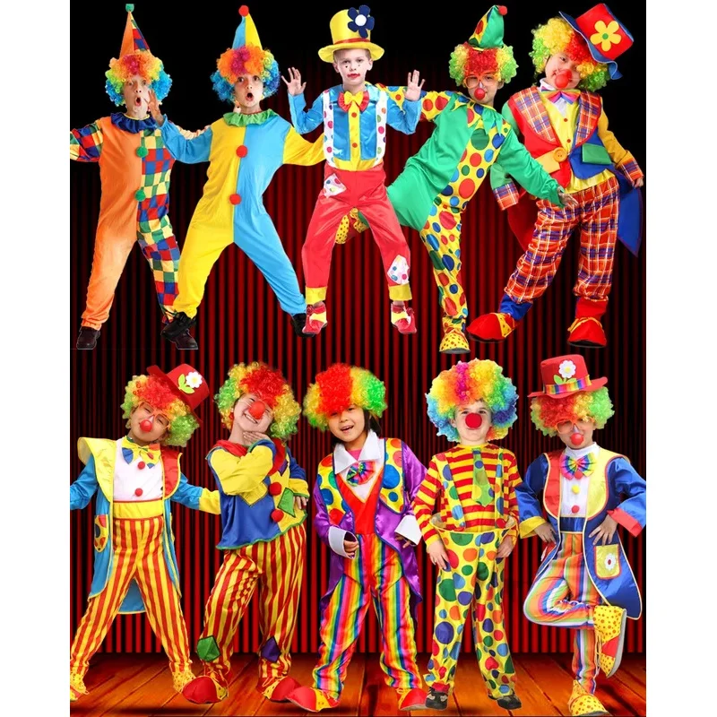 Halloween boys' circus stage performance clown costume without wig/shoes/red nose fancy carnival role-playing
Halloween boys' circus stage performance clown costume without wig/shoes/red nose fancy carnival role-playing