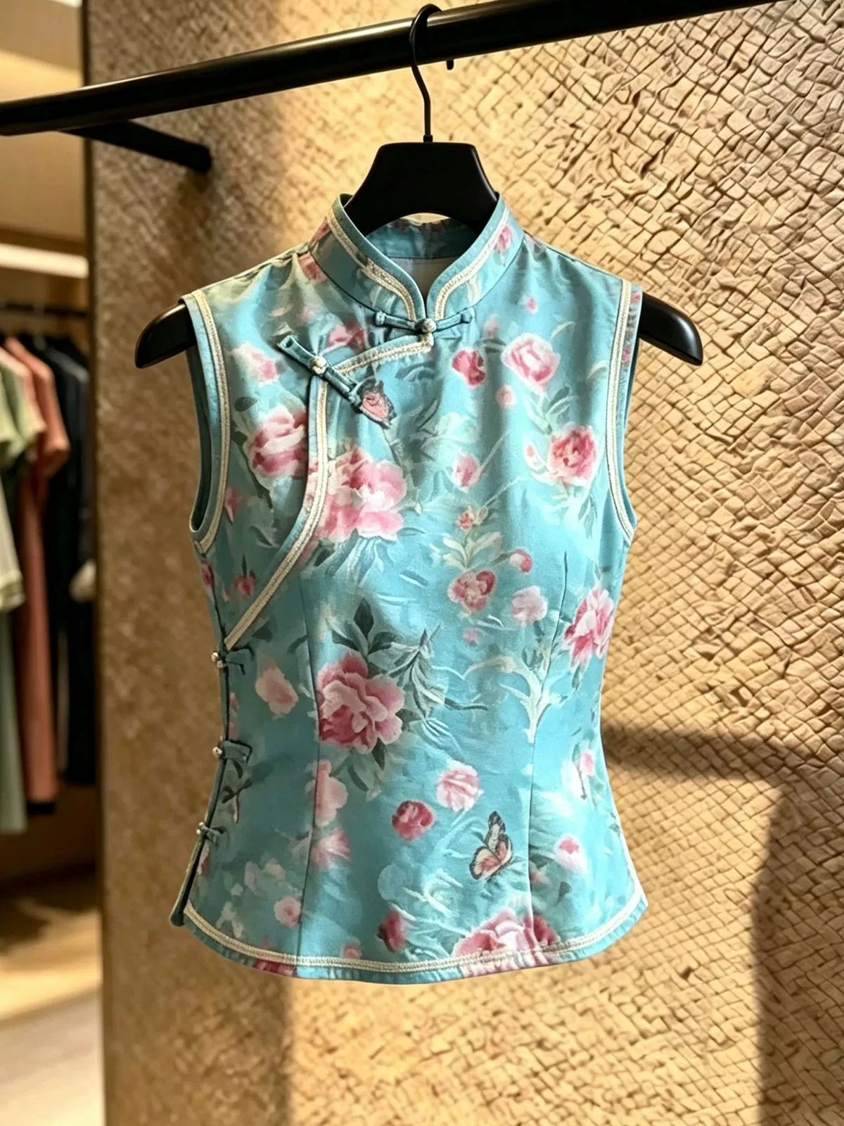New Chinese Style Stand Collar Printed Sleeveless Shirt Women's Summer High End Luxury Blue Slimming Top Button Closure
New Chinese Style Stand Collar Printed Sleeveless Shirt Women's Summer High End Luxury Blue Slimming Top Button Closure