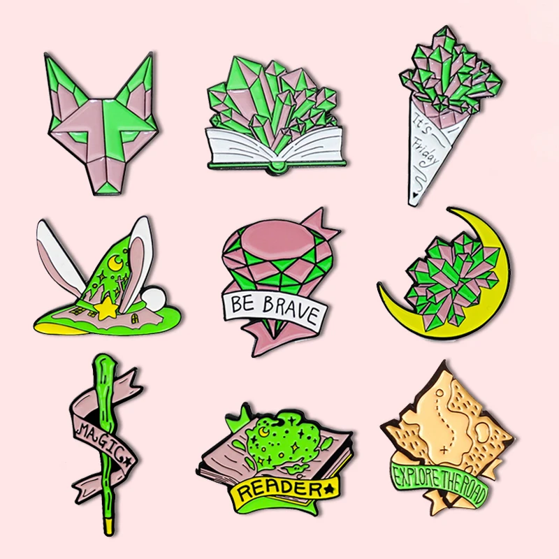 Creative Cartoon Magic Crystal Enamel Pin Wand Map Adventure Brooch Denim Bag Lapel Badge Fashion Jewelry Gift for Friends Kids
Creative Cartoon Magic Crystal Enamel Pin Wand Map Adventure Brooch Denim Bag Lapel Badge Fashion Jewelry Gift for Friends Kids