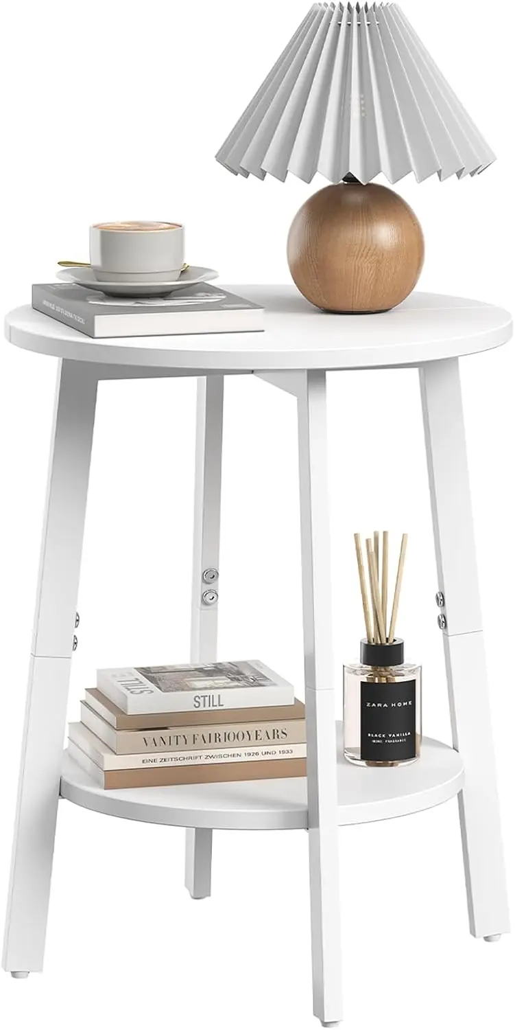 Side Table, Small Round End Table with Storage Shelf for Small Space, 2-Tier Bedside Table Sofa Couch Table, Round Accent Tab
Side Table, Small Round End Table with Storage Shelf for Small Space, 2-Tier Bedside Table Sofa Couch Table, Round Accent Tab