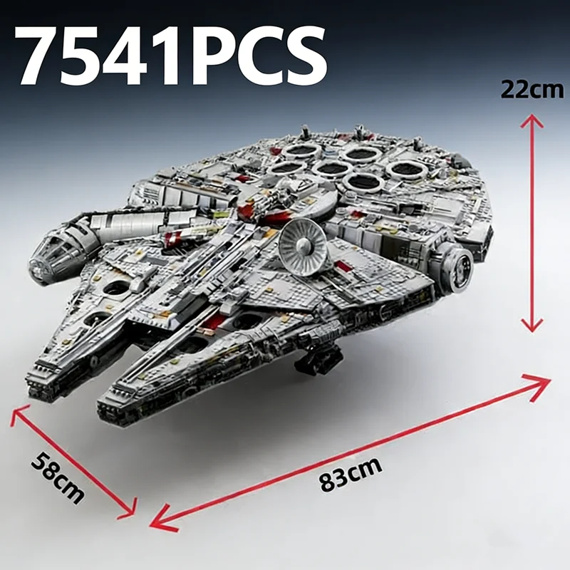 Горячие 7541 шт., большие строительные блоки «Сокол тысячелетия», совместимые с игрушками 75192, детские подарки на день рождения, Рождество
Горячие 7541 шт., большие строительные блоки «Сокол тысячелетия», совместимые с игрушками 75192, детские подарки на день рождения, Рождество