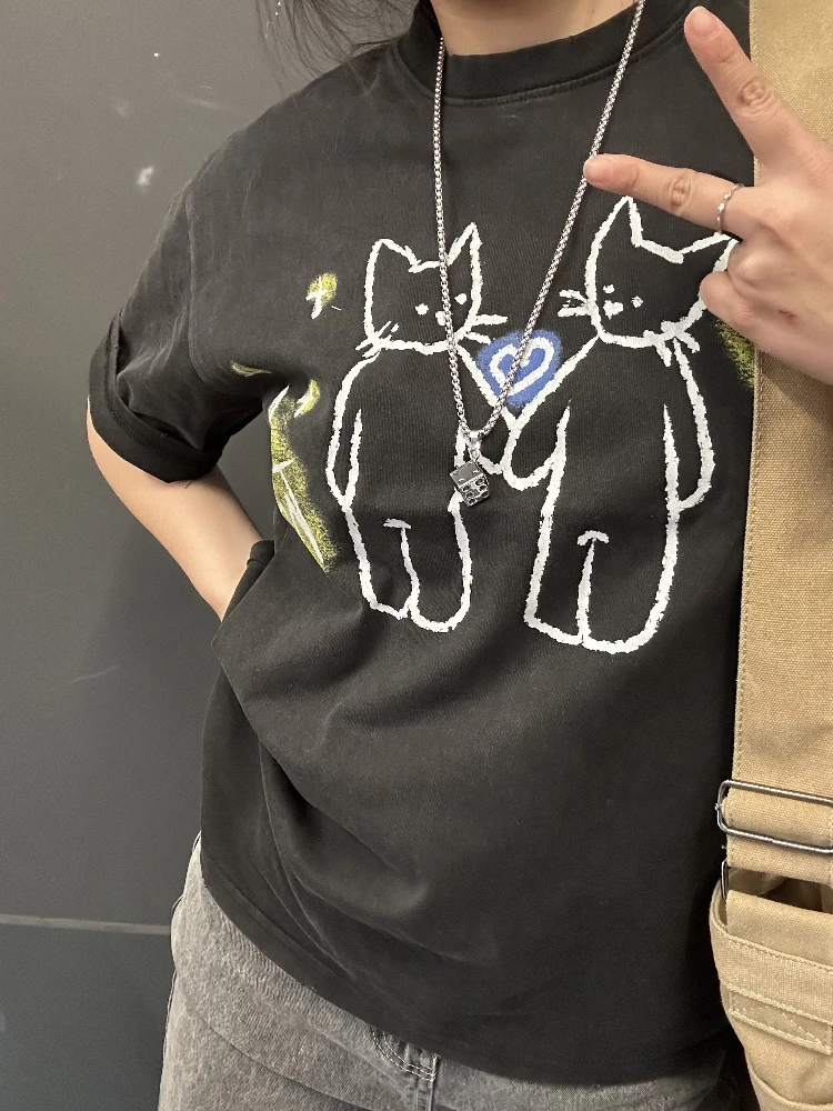 Heavyweight 260G Couple's Cute Cartoon INS Style Short Sleeve T-Shirt Men's Women's Small Graffiti Lovely Fashion Top
Heavyweight 260G Couple's Cute Cartoon INS Style Short Sleeve T-Shirt Men's Women's Small Graffiti Lovely Fashion Top