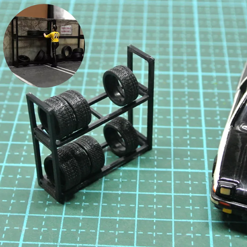 Стеллаж для хранения шин в масштабе 1:64, сцена модели автомобиля, магазин для ремонта деталей, модель инструмента для ремонта, миниатюрное украшение реквизита
Стеллаж для хранения шин в масштабе 1:64, сцена модели автомобиля, магазин для ремонта деталей, модель инструмента для ремонта, миниатюрное украшение реквизита