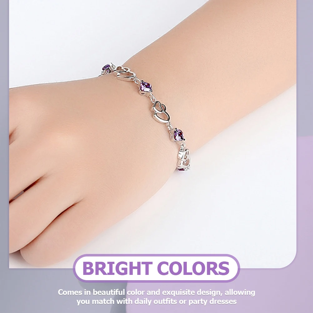 Amethyst Bracelet for Women Elegant Delicate Chain Wrist Decoration Daily Party Wear Charm Link Bangle Handmade Copper Gift 
Amethyst Bracelet for Women Elegant Delicate Chain Wrist Decoration Daily Party Wear Charm Link Bangle Handmade Copper Gift