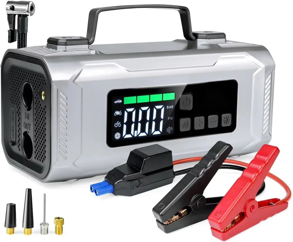 HF04 Car Inflator Jump Starter Max 14800mah Portable Compressors Emergency Tools with Highlight LED Demarrer La Puissance
HF04 Car Inflator Jump Starter Max 14800mah Portable Compressors Emergency Tools with Highlight LED Demarrer La Puissance