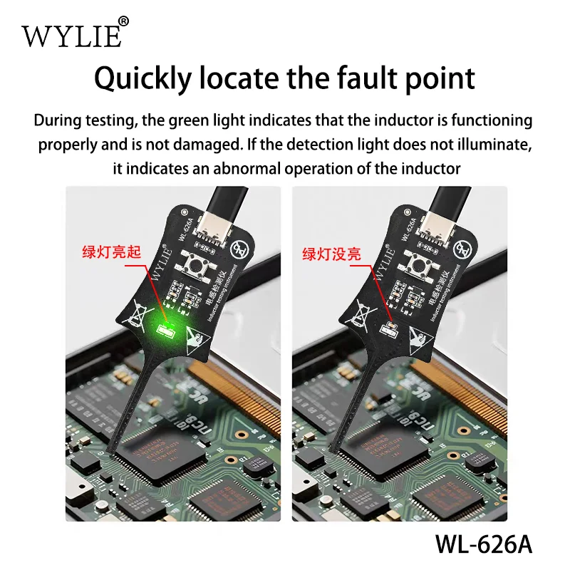 WYLIE Inductance Tester Detector Tool Repair Electromagnetic Induction Quick Fault Detection for PCB Motherboard Repair Tool
WYLIE Inductance Tester Detector Tool Repair Electromagnetic Induction Quick Fault Detection for PCB Motherboard Repair Tool