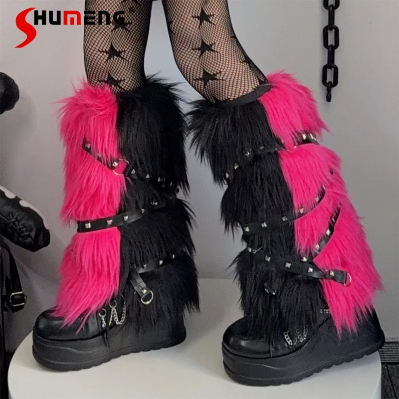 American Retro Style Y2K Leg Warmers Japanese Subculture Patchwork Color-Block PU Leather Belt Faux Fur Calf Mid-Calf Socks Girl
American Retro Style Y2K Leg Warmers Japanese Subculture Patchwork Color-Block PU Leather Belt Faux Fur Calf Mid-Calf Socks Girl
