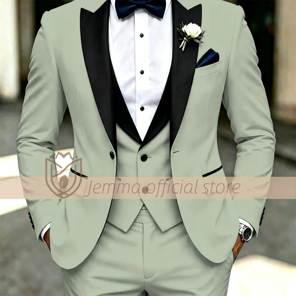 Men's 3 Piece Suit Slim Fit Shawl Lapel Blazer Set with Vest and Pants Custom Tailored Wedding Groomsmen Dinner Party Costume
Men's 3 Piece Suit Slim Fit Shawl Lapel Blazer Set with Vest and Pants Custom Tailored Wedding Groomsmen Dinner Party Costume