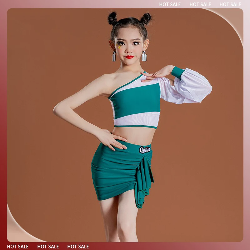 Summer Kids Practice Clothing Green Latin Dance Costume For Girls Sling Top Skirts Stage Performance Dancing Clothes SL8260
Summer Kids Practice Clothing Green Latin Dance Costume For Girls Sling Top Skirts Stage Performance Dancing Clothes SL8260