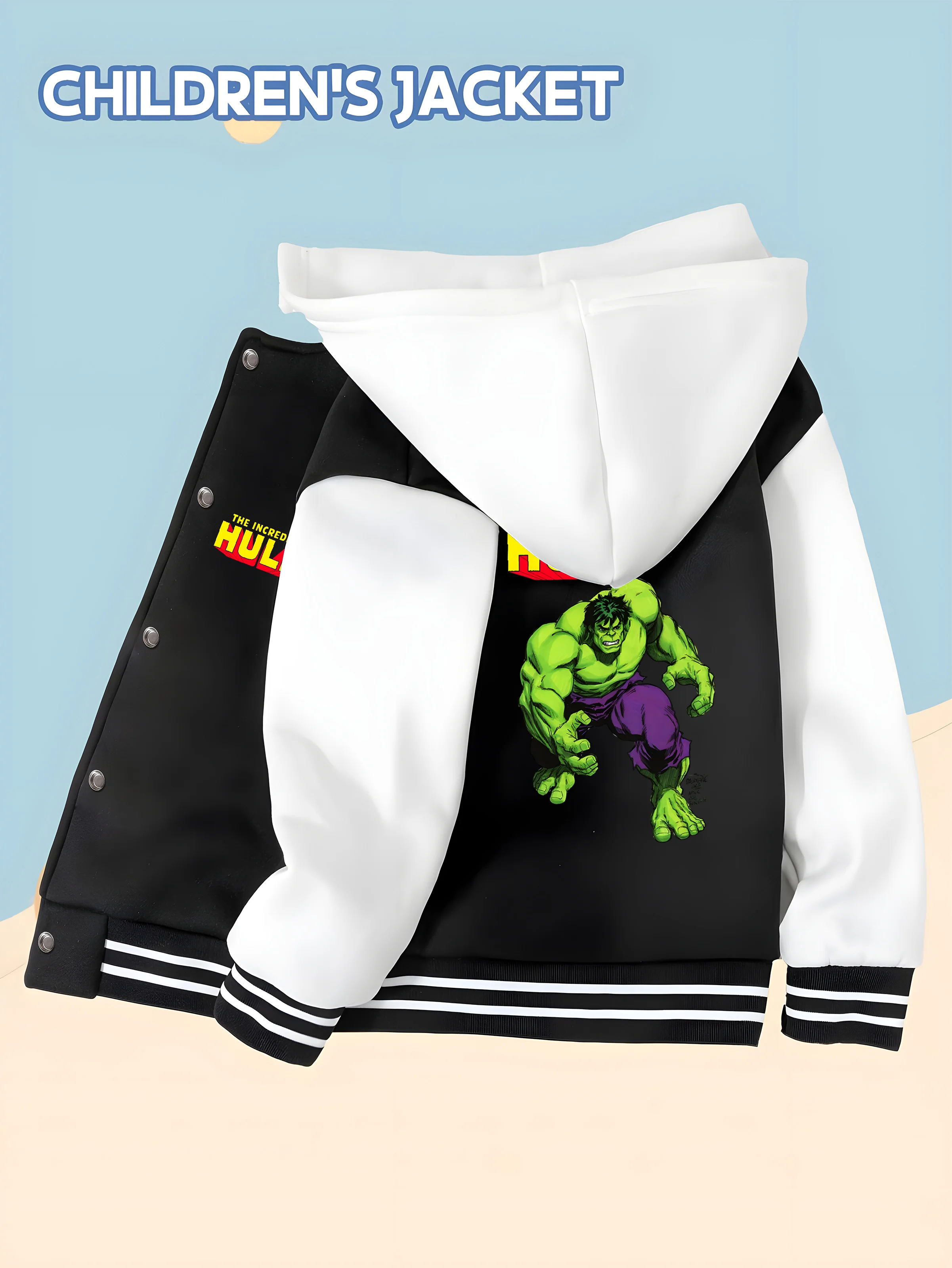 MINISO Marvel Boys Baseball Jacket - Hulk Print, Classic Black and White, Soft Fabric for Warmth and Comfort, Fashionable and Tr
MINISO Marvel Boys Baseball Jacket - Hulk Print, Classic Black and White, Soft Fabric for Warmth and Comfort, Fashionable and Tr