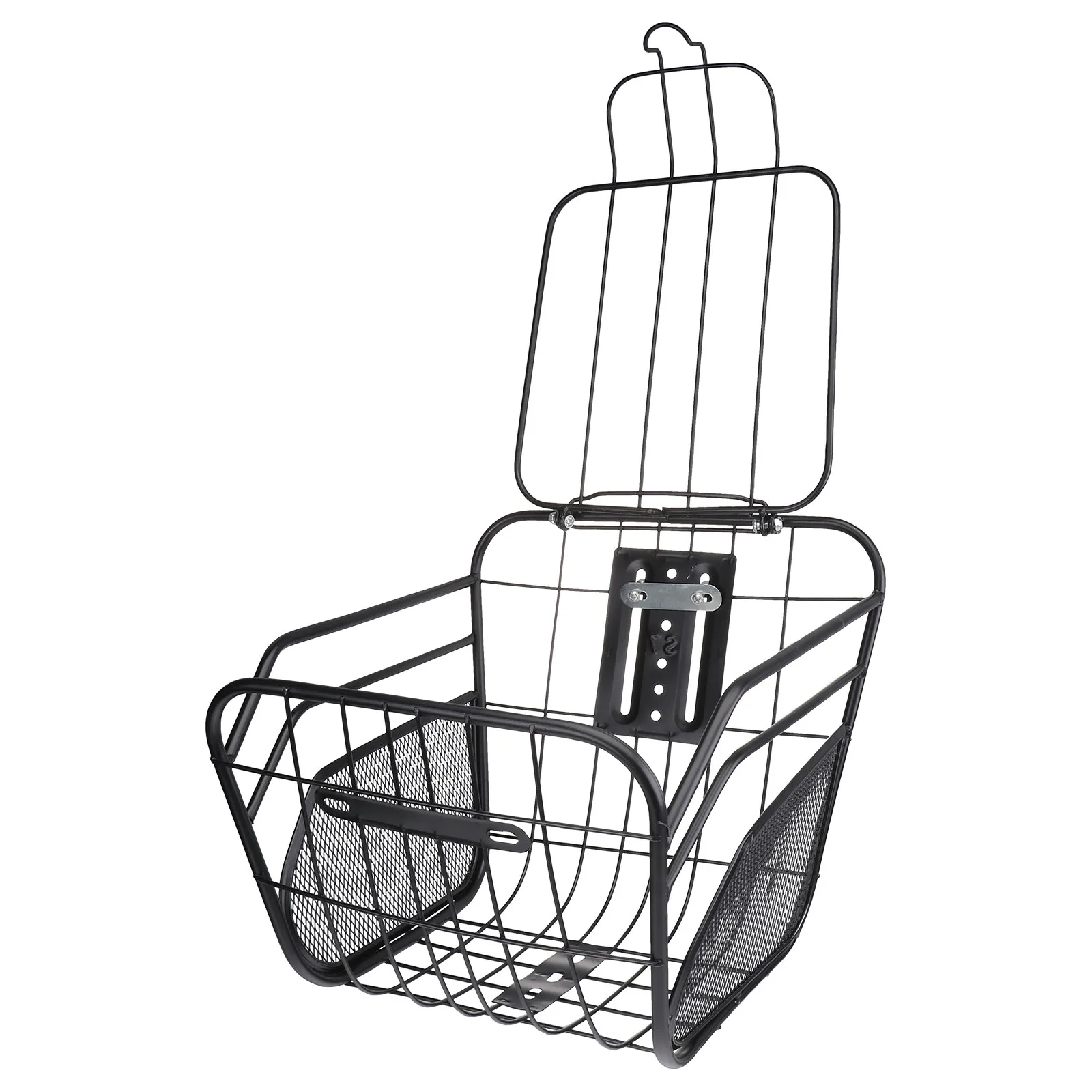 Flip-Over Front Bike Basket with Cover Hanging Storage Cargo for Cycling Black Heavy-Duty Steel Build Scratch-Resistant Reliable
Flip-Over Front Bike Basket with Cover Hanging Storage Cargo for Cycling Black Heavy-Duty Steel Build Scratch-Resistant Reliable
