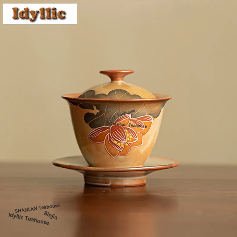 100ml Hand-painted Ink Color Lotus Gaiwan Boutique Tea Tureen Tea Bowl With Lid Kit Tea Brewing Cover Bowl Tea Ceremony Gifts
100ml Hand-painted Ink Color Lotus Gaiwan Boutique Tea Tureen Tea Bowl With Lid Kit Tea Brewing Cover Bowl Tea Ceremony Gifts