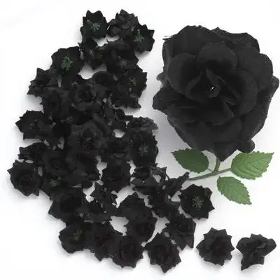 50Pcs Artificial Black Silk Roses Lifelike Fabric Plastic Wedding Party Car Decoration Headband Clips Craft Embellishment
50Pcs Artificial Black Silk Roses Lifelike Fabric Plastic Wedding Party Car Decoration Headband Clips Craft Embellishment