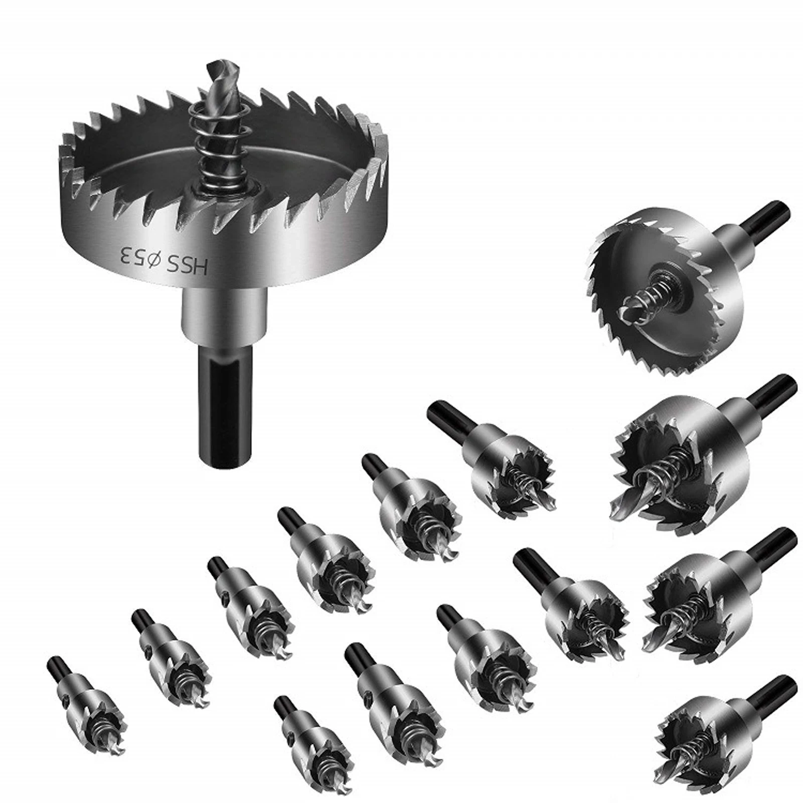 15PCS HSS Drill Bit Hole Saws Set Iron Sheet Hole Drilling Bits Kit Woodworking Accessory Holesaw Carbide Hand Tool Drill Bit
15PCS HSS Drill Bit Hole Saws Set Iron Sheet Hole Drilling Bits Kit Woodworking Accessory Holesaw Carbide Hand Tool Drill Bit