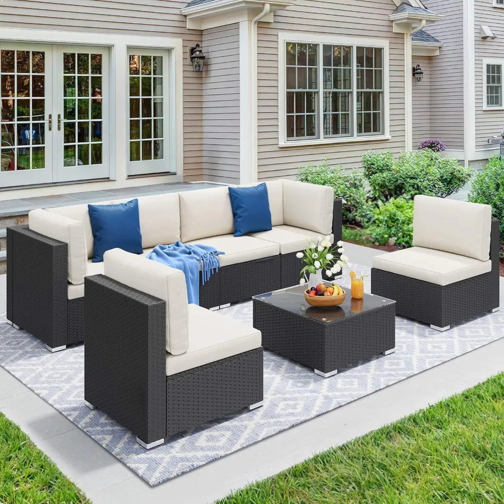 7-piece Courtyard Furniture Set, with Table and Cushion on The Sofa and PE Rattan Conversation Set, Suitable for Porch
7-piece Courtyard Furniture Set, with Table and Cushion on The Sofa and PE Rattan Conversation Set, Suitable for Porch