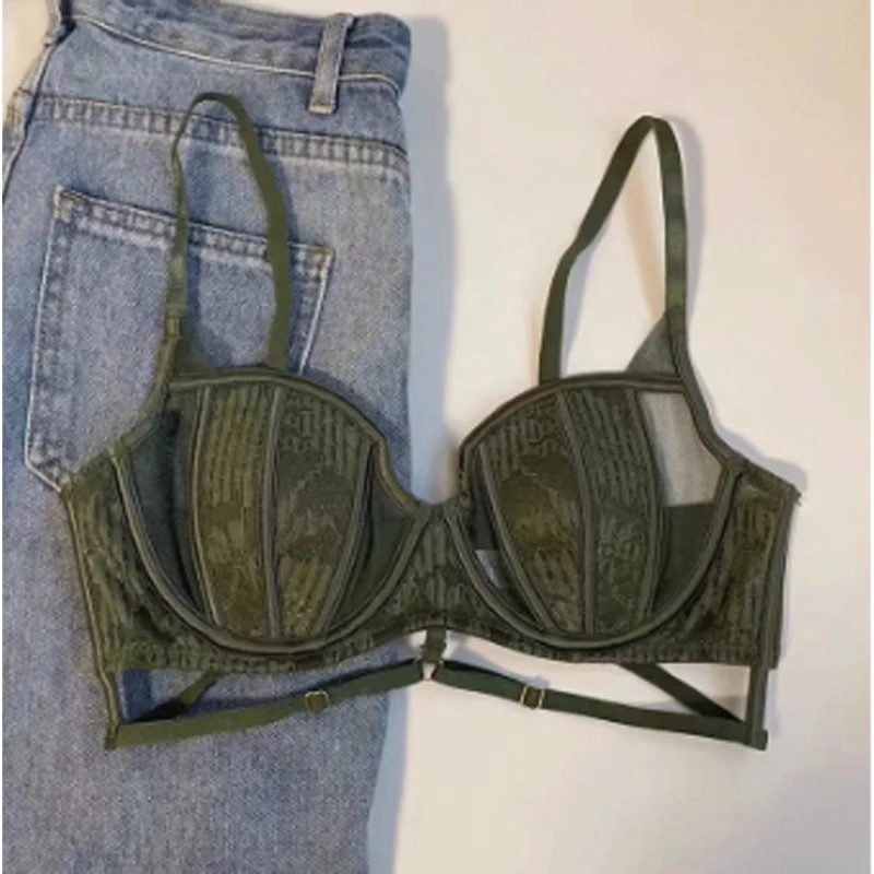 Women's Green Two-piece Bra Sets Sexy Lingerie 2-piece Breathable Swimwear Bikinis Underwear Set Female Lace Intimate Underwire
Women's Green Two-piece Bra Sets Sexy Lingerie 2-piece Breathable Swimwear Bikinis Underwear Set Female Lace Intimate Underwire