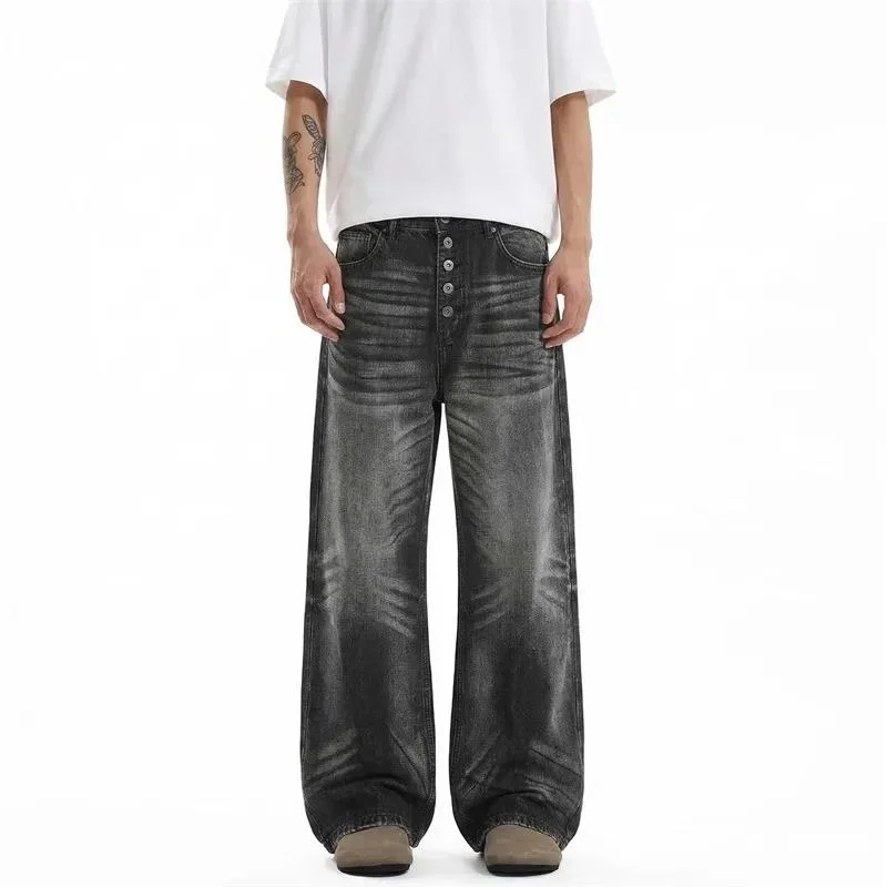 High End Men's Baggy Jeans American Casual Gradient Wash Button Fly Minimalist Wide Leg Denim Pants Chic Trousers 9XPVW5
High End Men's Baggy Jeans American Casual Gradient Wash Button Fly Minimalist Wide Leg Denim Pants Chic Trousers 9XPVW5