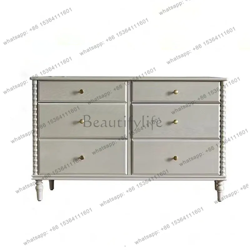 French Cream Wind Solid Wood Six Bucket Cabinet Bedroom White Dressing Cabinet American Vintage
French Cream Wind Solid Wood Six Bucket Cabinet Bedroom White Dressing Cabinet American Vintage