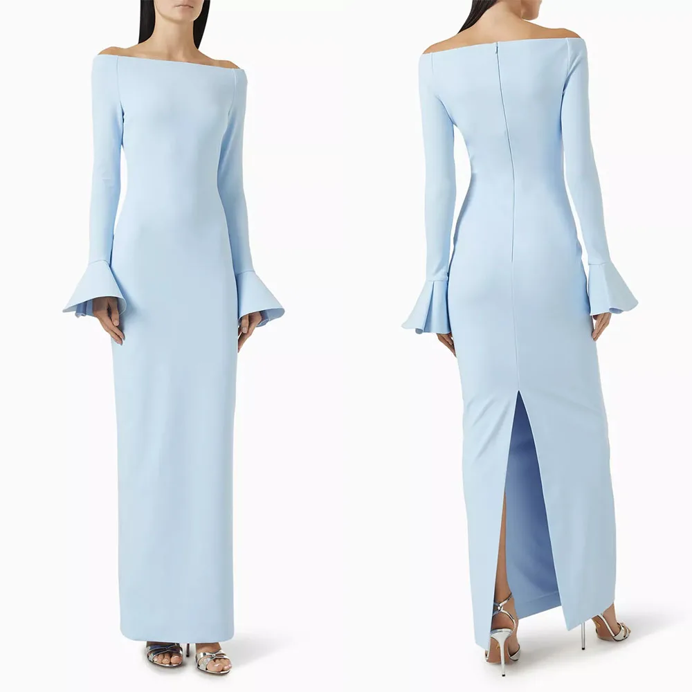 High Quality Customized Strapless Blue Ankle Length Full Sleeves Zipper Kleider Damen Elegant Vestidos De Fiesta Para Bodas Robe
High Quality Customized Strapless Blue Ankle Length Full Sleeves Zipper Kleider Damen Elegant Vestidos De Fiesta Para Bodas Robe