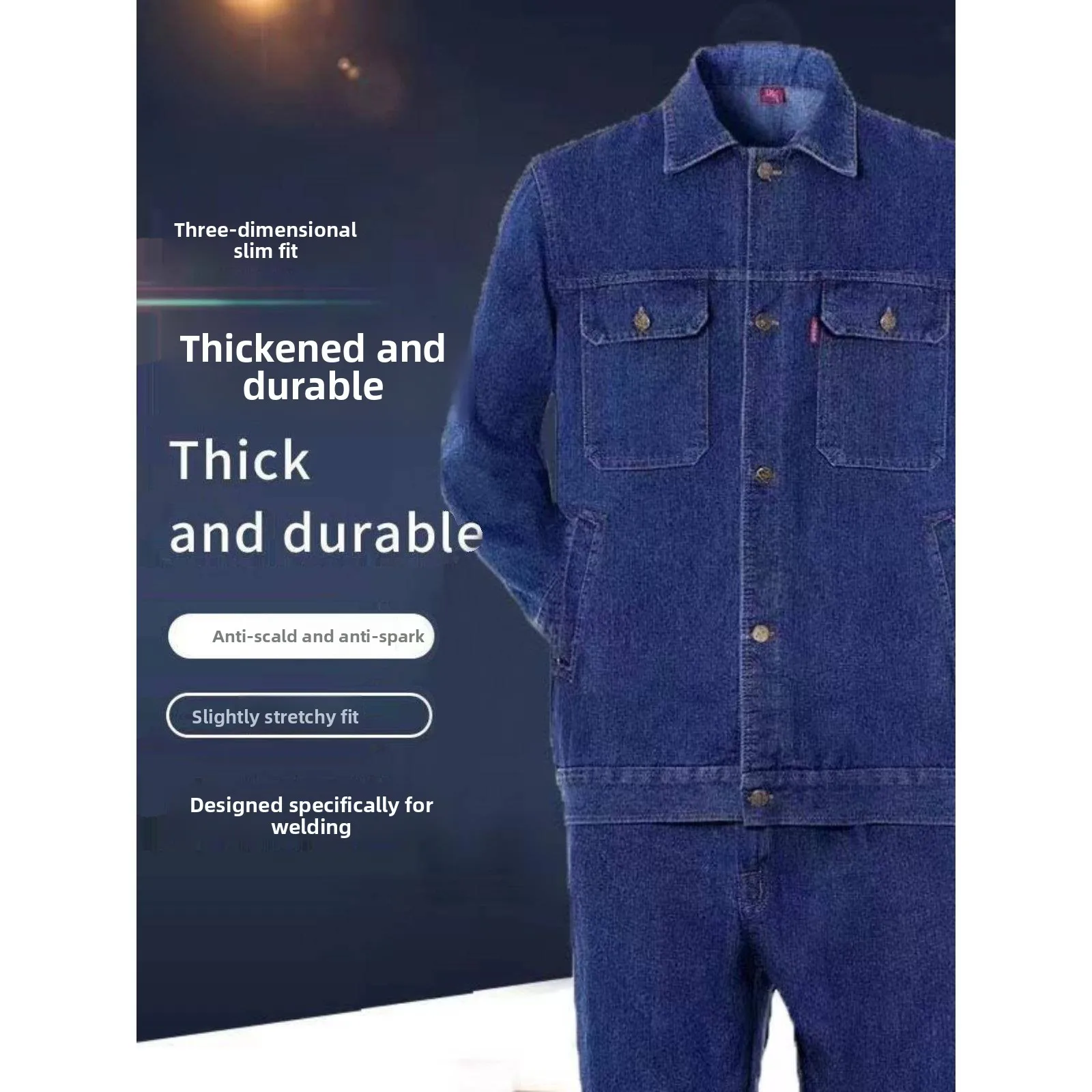 Spring Autumn Denim Workwear Suit for Men Welding Stand Collar Large ket Construction Site ipworker orm Cot...
Spring Autumn Denim Workwear Suit for Men Welding Stand Collar Large ket Construction Site ipworker orm Cot...