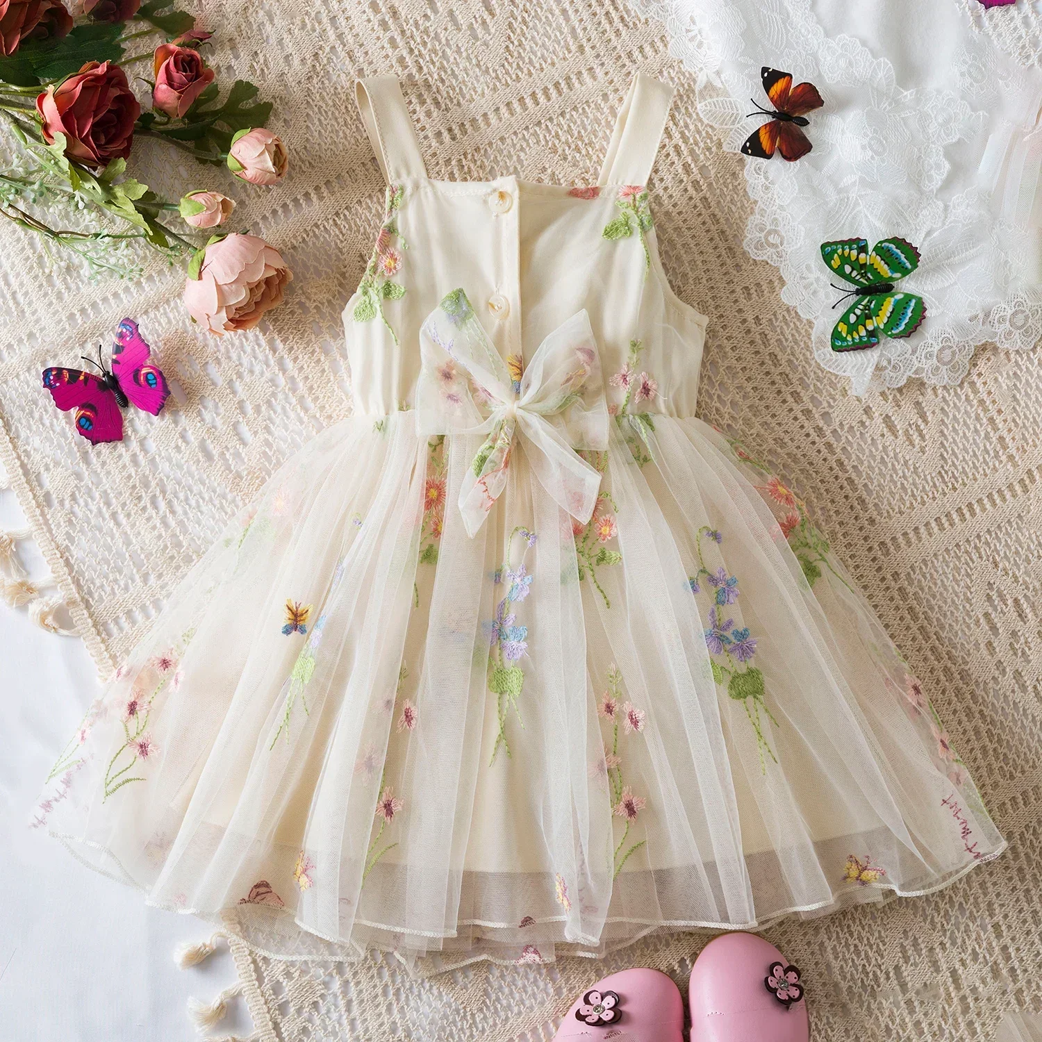 Vintage Summer Clothes Baby Girl Print Mesh Suspender Dress Embroidery Flower Princess Dress Toddler Girls Birthday Party Wear
Vintage Summer Clothes Baby Girl Print Mesh Suspender Dress Embroidery Flower Princess Dress Toddler Girls Birthday Party Wear